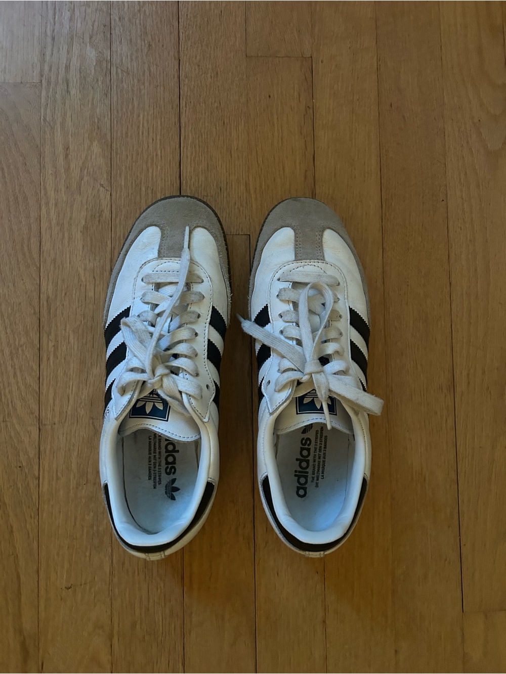 Adidas White & Black Classic Samba Trainers-Size 8.5–Do Not Come In Original Box